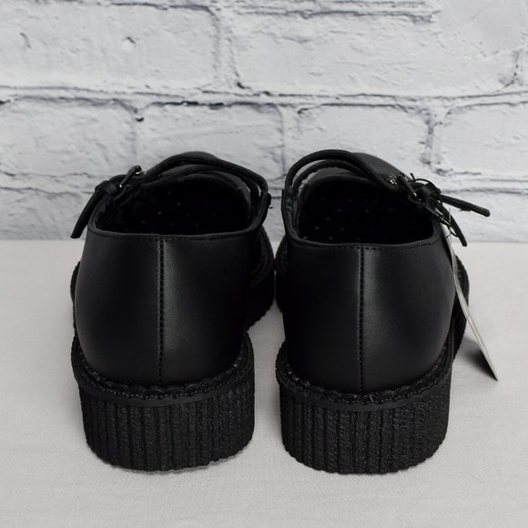 NEW IN BOX T.U.K. Footwear Women's Black TUKskin Pointed 3-Strap Mary Jane Shoes - Picture 5 of 8